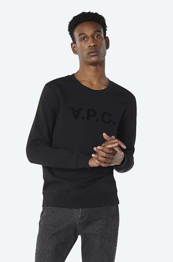 A.P.C. Bombažen pulover A.P.C. Sweat Vpc moški, črna barva