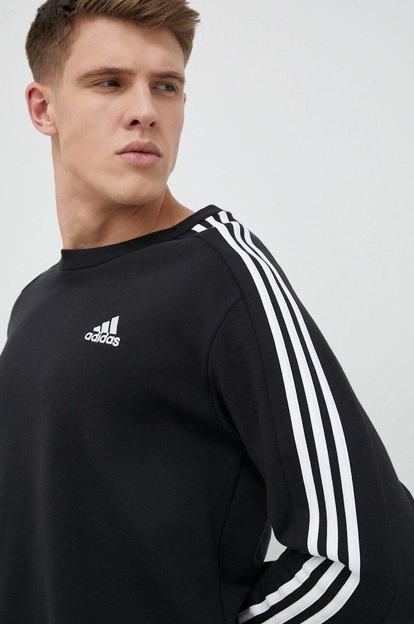 adidas Bombažen pulover adidas moška, črna barva