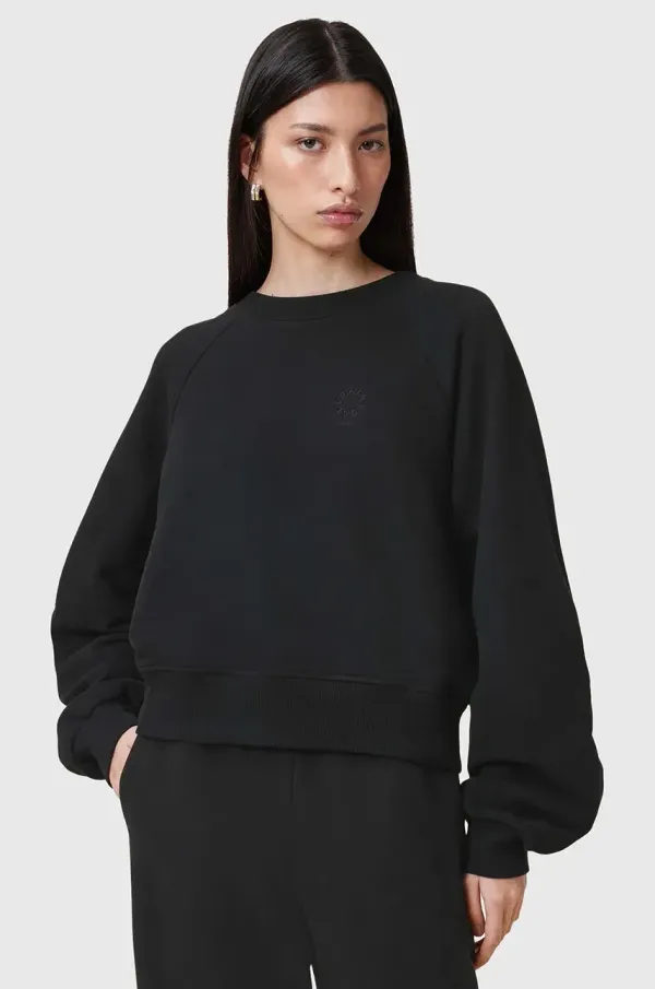 AllSaints Bombažen pulover AllSaints DANI ženski, črna barva, W080JC