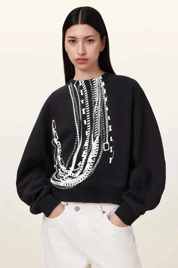 AllSaints Bombažen pulover AllSaints METALLO DANA