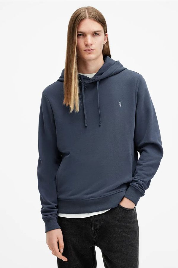 AllSaints Bombažen pulover AllSaints RAVEN OTH HOODY moški, mornarsko modra barva, s kapuco, M003NZ