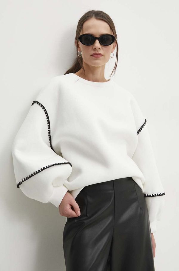 Answear Lab Bombažen pulover Answear Lab ženska, bela barva