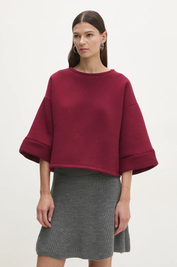 Answear Lab Bombažen pulover Answear Lab ženska, bordo barva