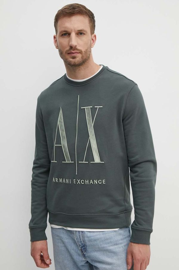 Armani Exchange Bombažen pulover Armani Exchange moška, rdeča barva