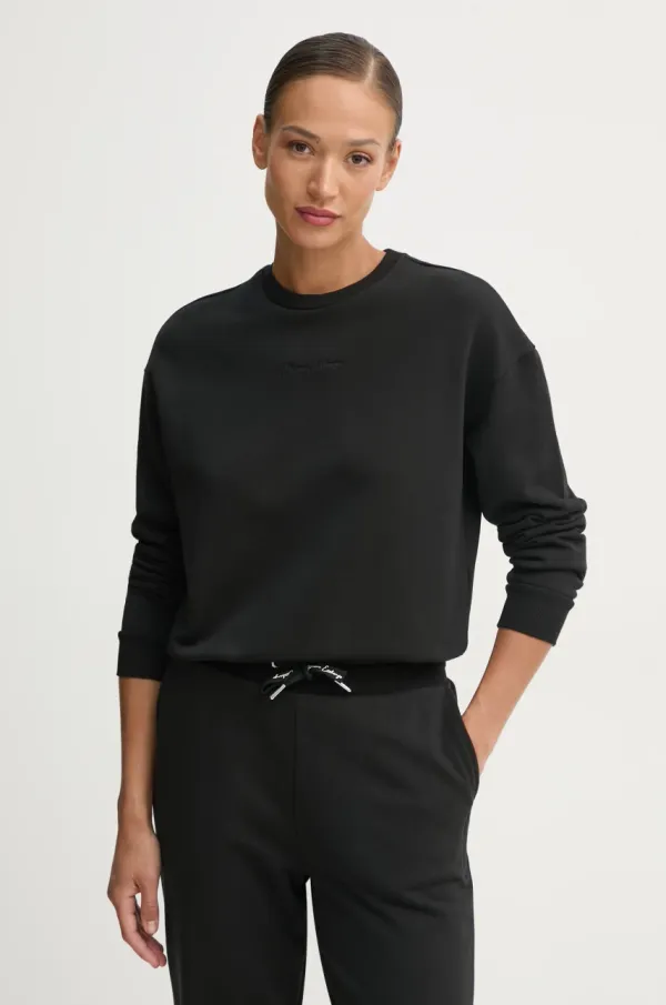 Armani Exchange Bombažen pulover Armani Exchange ženski, črna barva, 6DYM70 YJEEZ