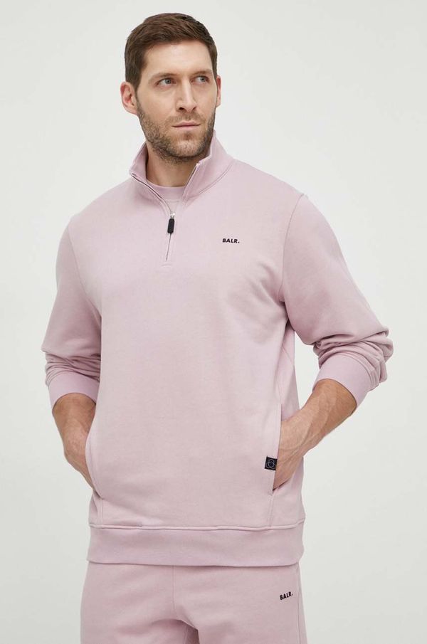 BALR. Bombažen pulover BALR. moška, roza barva