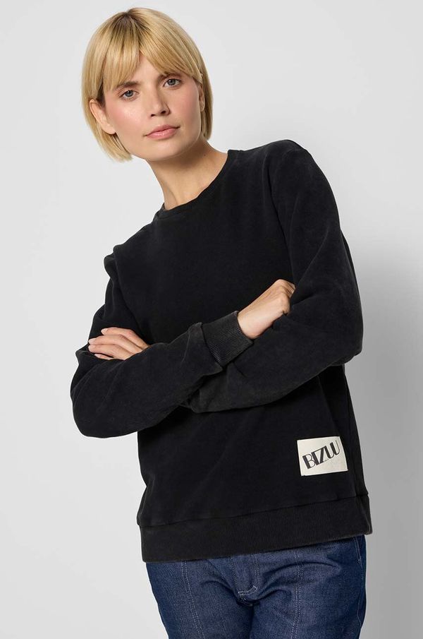 BIZUU Bombažen pulover Bizuu FJORDA ženski, črna barva, FJORDA.CZARNY