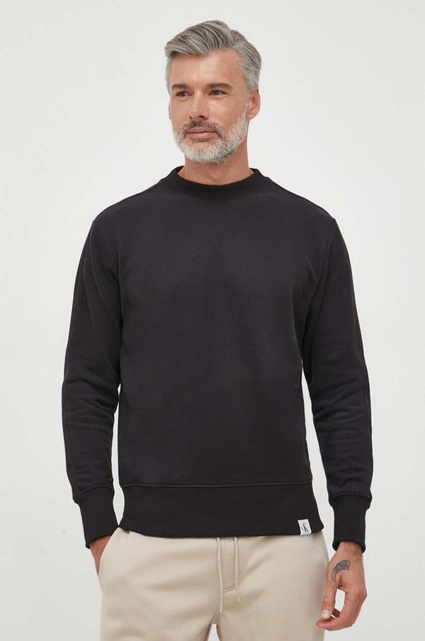 Calvin Klein Jeans Bombažen pulover Calvin Klein Jeans moška, črna barva