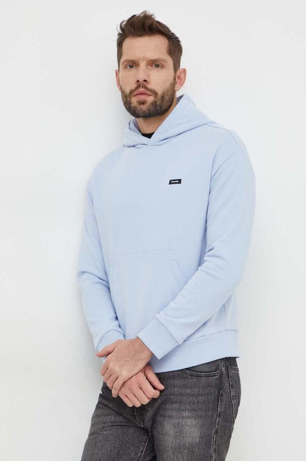 Calvin Klein Bombažen pulover Calvin Klein moška, s kapuco