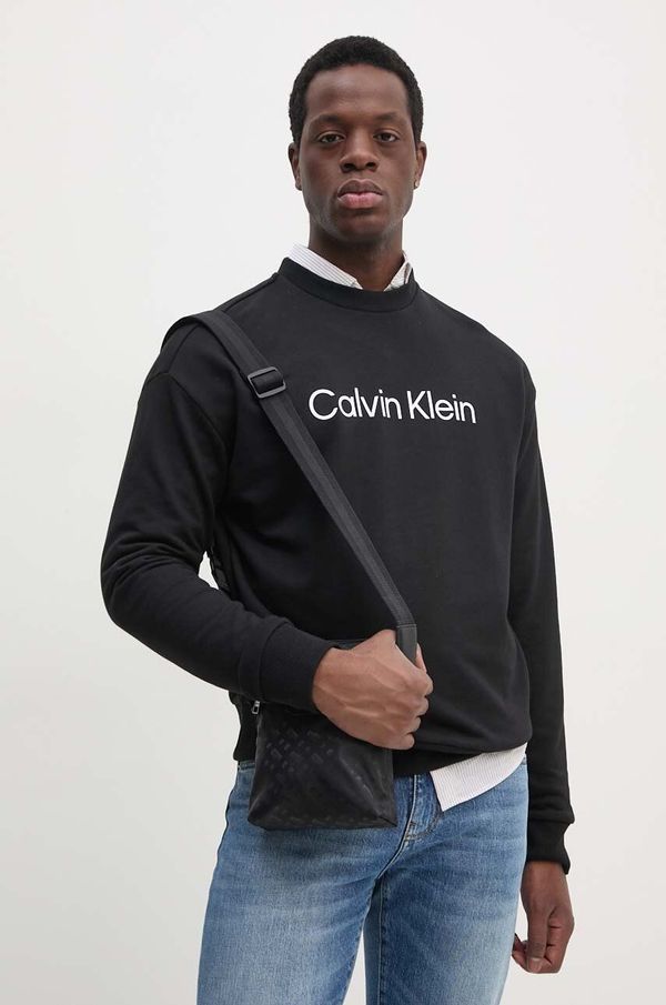 Calvin Klein Bombažen pulover Calvin Klein moški, črna barva, K10K112956