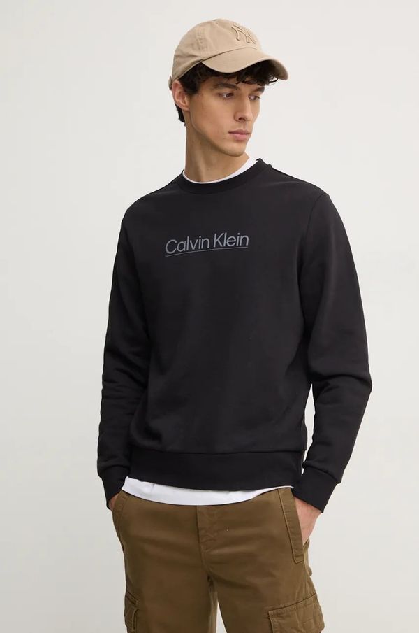 Calvin Klein Bombažen pulover Calvin Klein moški, črna barva, K10K113573