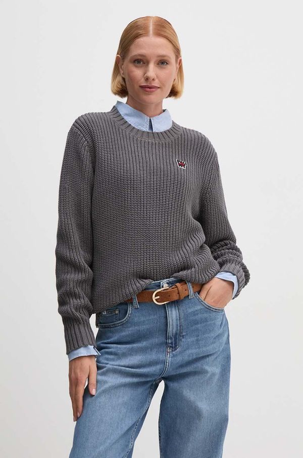 DKNY Bombažen pulover Dkny siva barva, D2E4A119