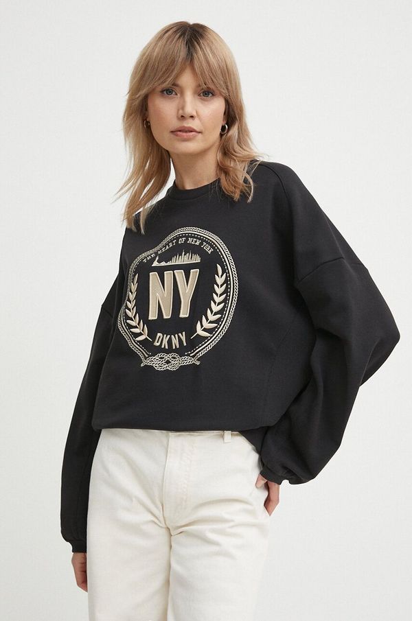 DKNY Bombažen pulover Dkny ženski, črna barva, D2A4A027