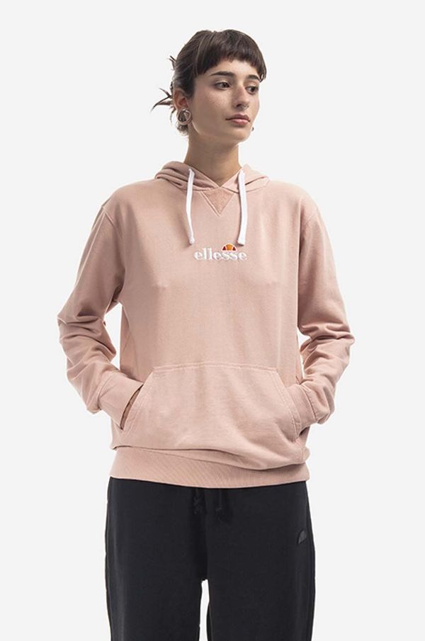 Ellesse Bombažen pulover Ellesse Daphni Oh Hoody ženski, roza barva, s kapuco