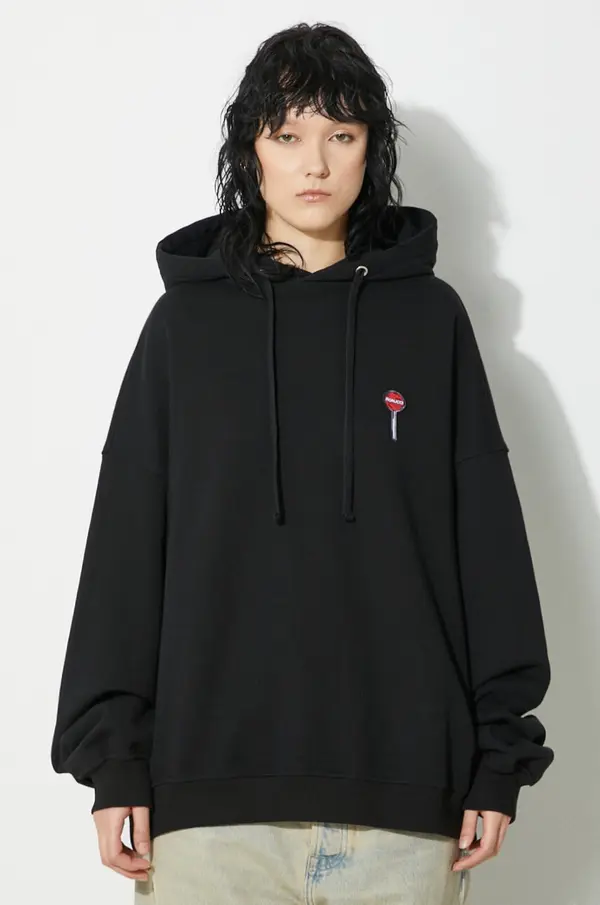 Fiorucci Bombažen pulover Fiorucci Black Lollipop Patch Hoodie