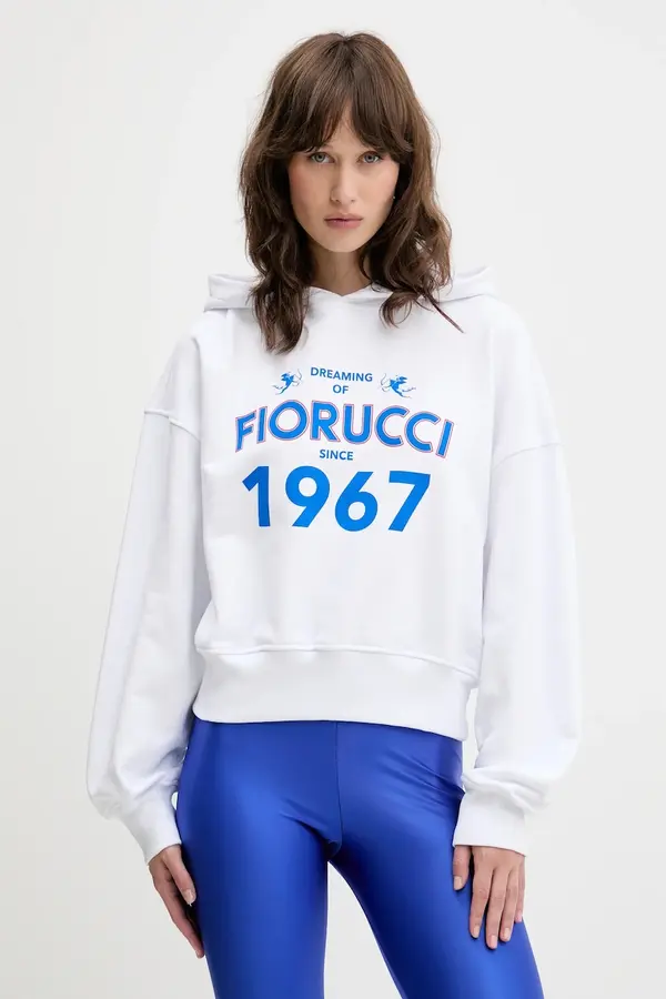 Fiorucci Bombažen pulover Fiorucci Dreaming 1967 Print Boxy Fit Cropped Hoodie
