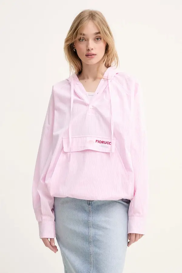 Fiorucci Bombažen pulover Fiorucci Gingham Logo Hoodie Shirt