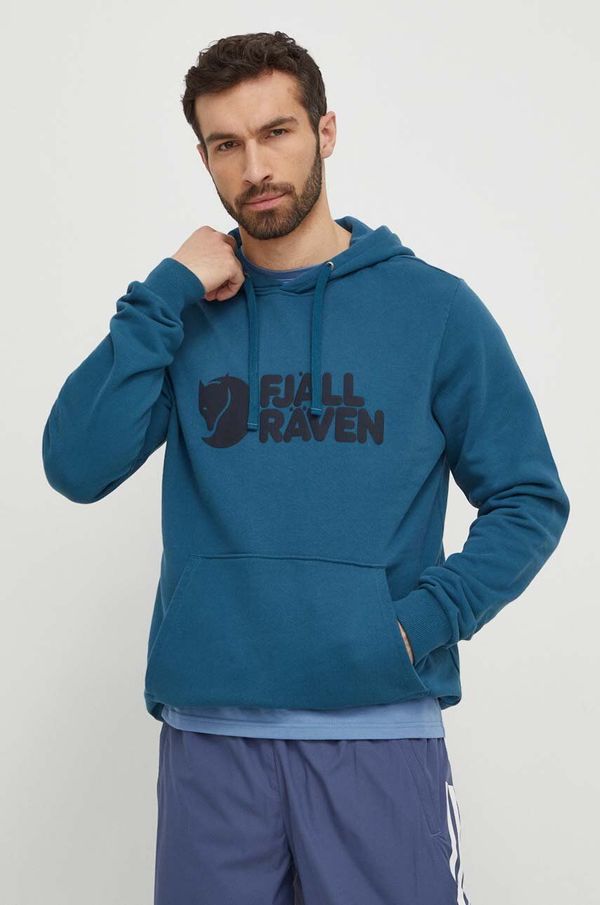 Fjallraven Bombažen pulover Fjallraven Fjällräven Logo Hoodie moški, s kapuco, F84144