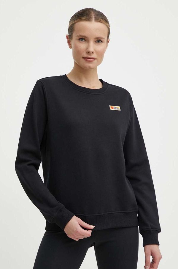 Fjallraven Bombažen pulover Fjallraven Vardag Sweater ženski, črna barva, F87075