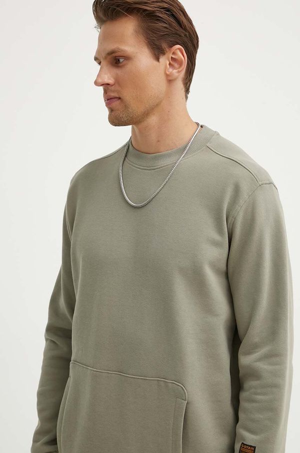 G-Star Raw Bombažen pulover G-Star Raw moški, zelena barva, D24680-D562