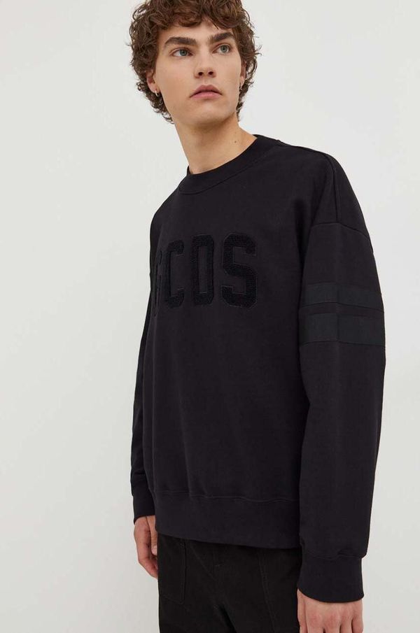 GCDS Bombažen pulover GCDS moška, črna barva