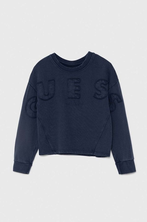 Guess Bombažen pulover Guess mornarsko modra barva, J4YQ24 KAX74