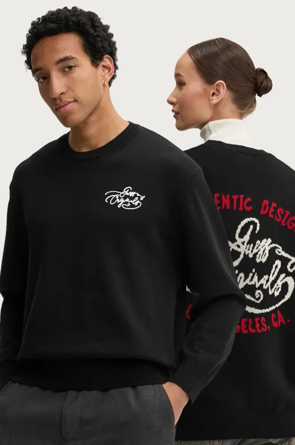 Guess Originals Bombažen pulover Guess Originals črna barva, M4BR40 Z34N1