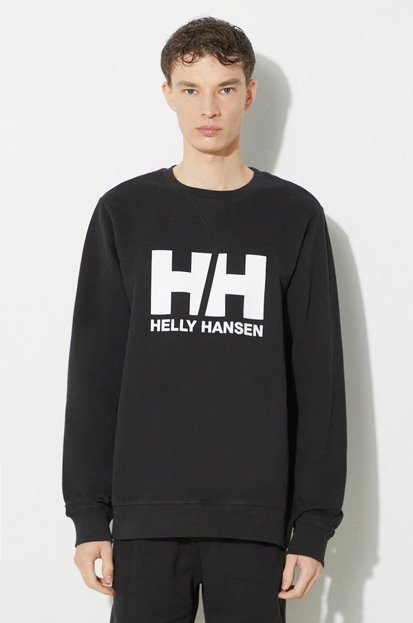 Helly Hansen Bombažen pulover Helly Hansen moška, črna barva