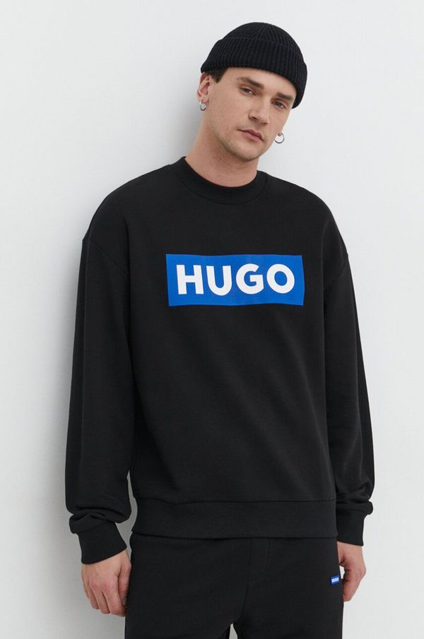 Hugo Blue Bombažen pulover Hugo Blue moška, črna barva