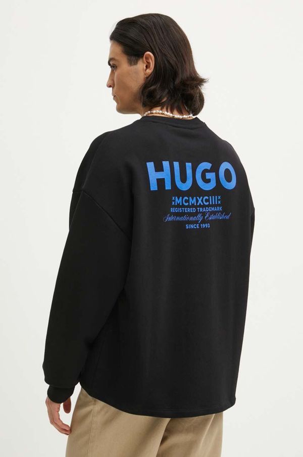Hugo Blue Bombažen pulover Hugo Blue moški, bež barva, 50510732