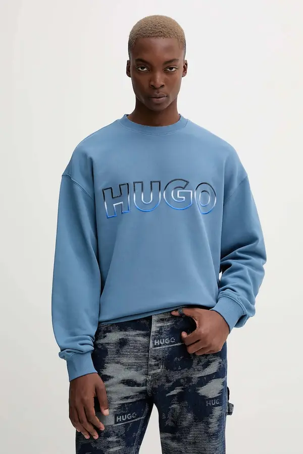 HUGO Blue Bombažen pulover Hugo Blue Nogocrew
