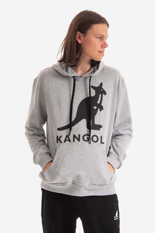 Kangol Bombažen pulover Kangol črna barva, s kapuco