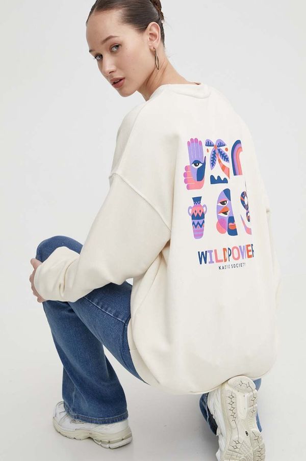 Kaotiko Bombažen pulover Kaotiko bež barva