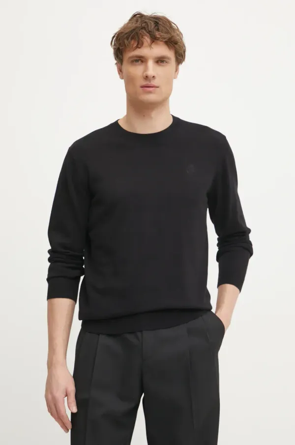 Karl Lagerfeld Bombažen pulover Karl Lagerfeld moški, črna barva, 551301.655088