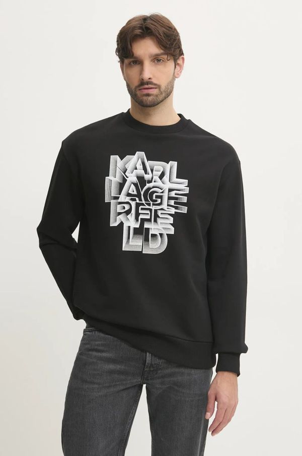 Karl Lagerfeld Bombažen pulover Karl Lagerfeld moški, črna barva, 551904.705186