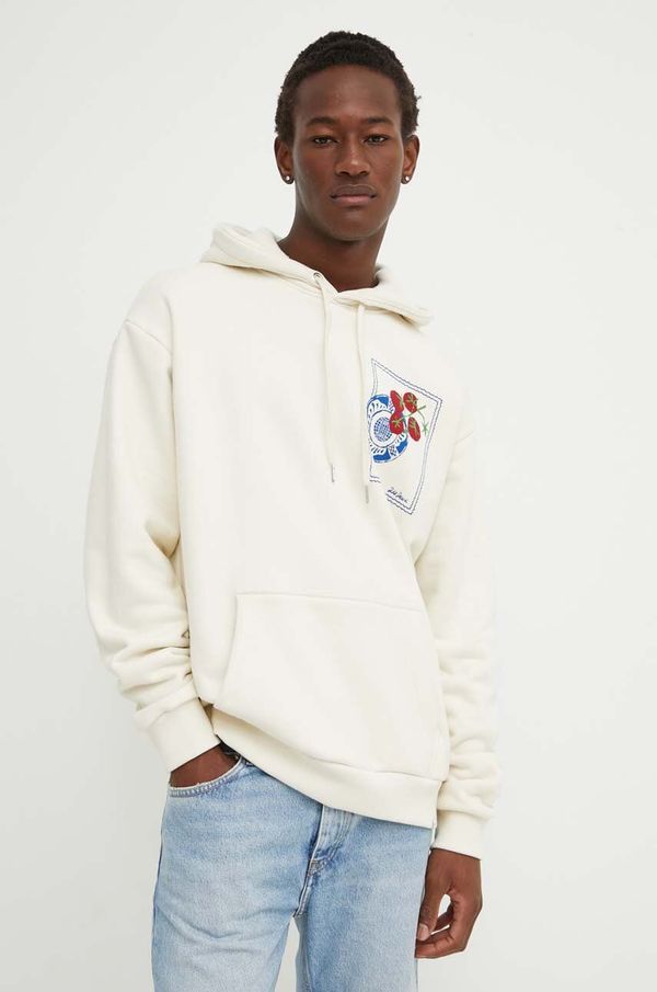 Les Deux Bombažen pulover Les Deux moški, bež barva, s kapuco, LDM202030