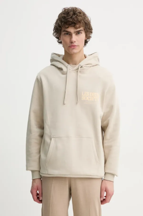 Les Deux Bombažen pulover Les Deux moški, bež barva, s kapuco, LDM202049