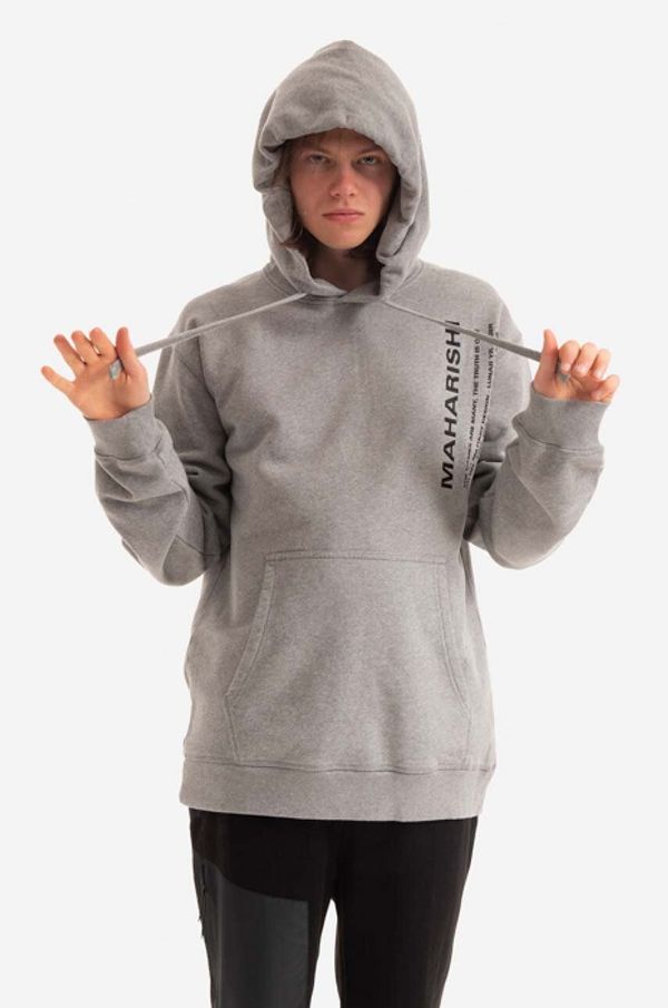 Maharishi Bombažen pulover Maharishi Miltype moški, siva barva, s kapuco