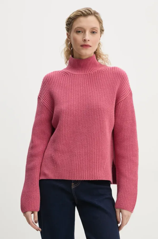 Marc O'Polo Bombažen pulover Marc O'Polo roza barva, 500605960049