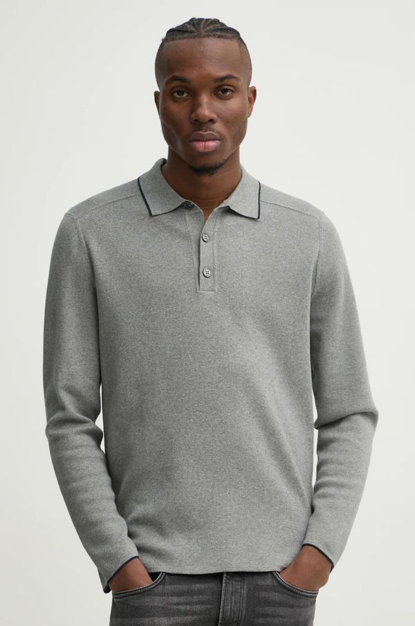 Marc O'Polo Bombažen pulover Marc O'Polo siva barva, 520501660006