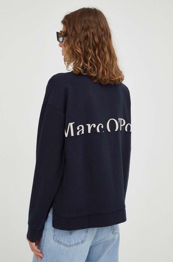 Marc O'Polo Bombažen pulover Marc O'Polo ženska, mornarsko modra barva