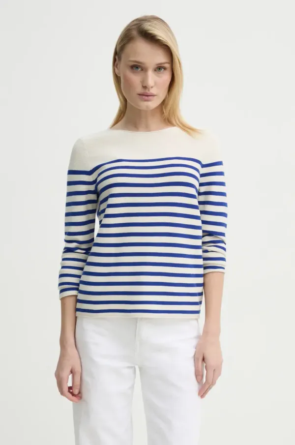 Marc O'Polo Bombažen pulover Marc O'Polo ženski, bež barva, 502600660123