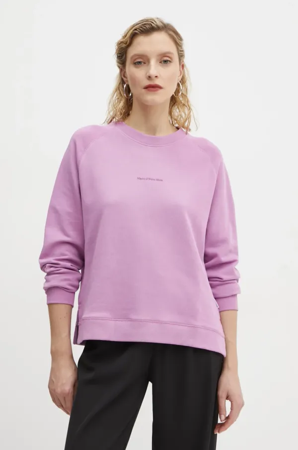 Marc O'Polo Bombažen pulover Marc O'Polo ženski, vijolična barva, 5000005644