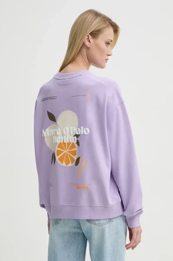 Marc O'Polo Bombažen pulover Marc O'Polo ženski, vijolična barva, 5000005964