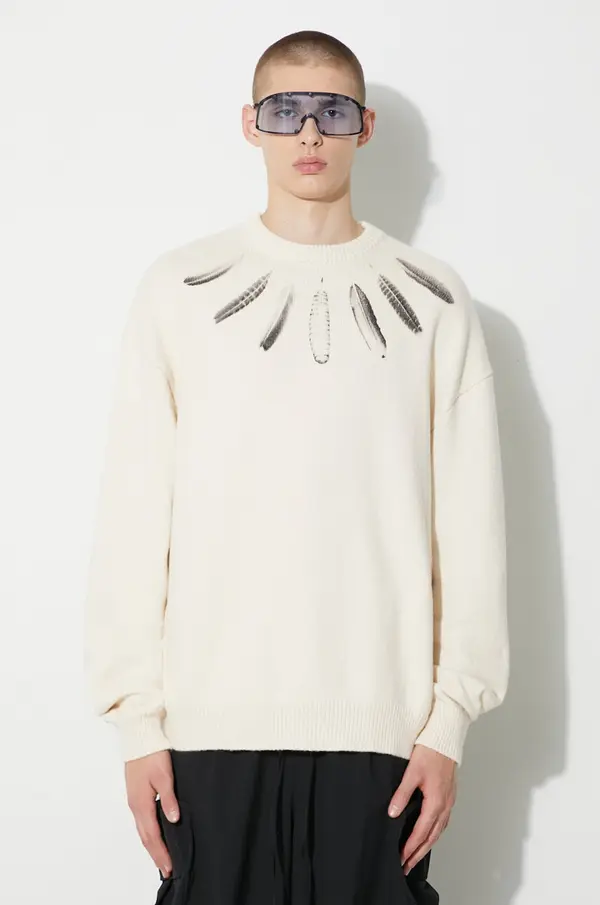 Marcelo Burlon Bombažen pulover Marcelo Burlon Aop Wind Feather