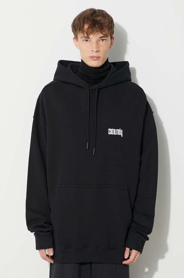 Marcelo Burlon Bombažen pulover Marcelo Burlon Disco God moški, črna barva, s kapuco