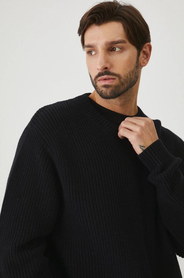 Medicine Bombažen pulover Medicine moški, črna barva