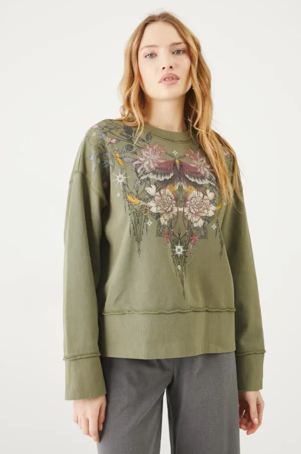 Medicine Bombažen pulover Medicine ženska, zelena barva