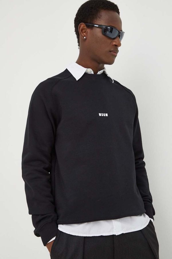 MSGM Bombažen pulover MSGM moška, črna barva