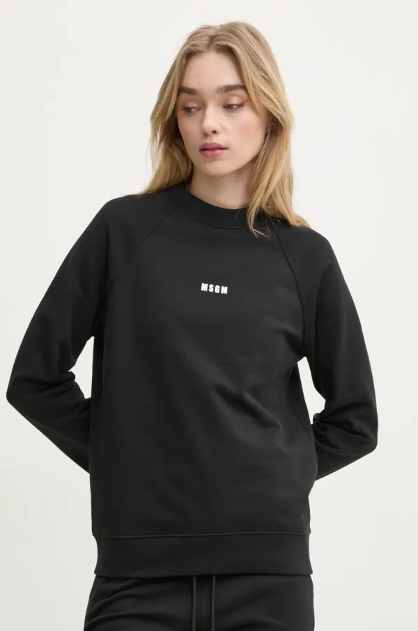 MSGM Bombažen pulover MSGM ženski, črna barva, 2000MDM503.300000